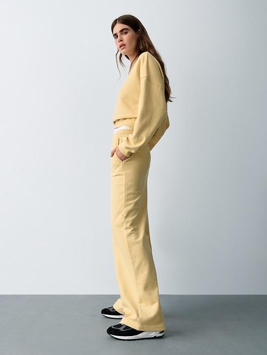 Heavyweight French Terry Seamed Wide-Leg Sweatpants Product Image
