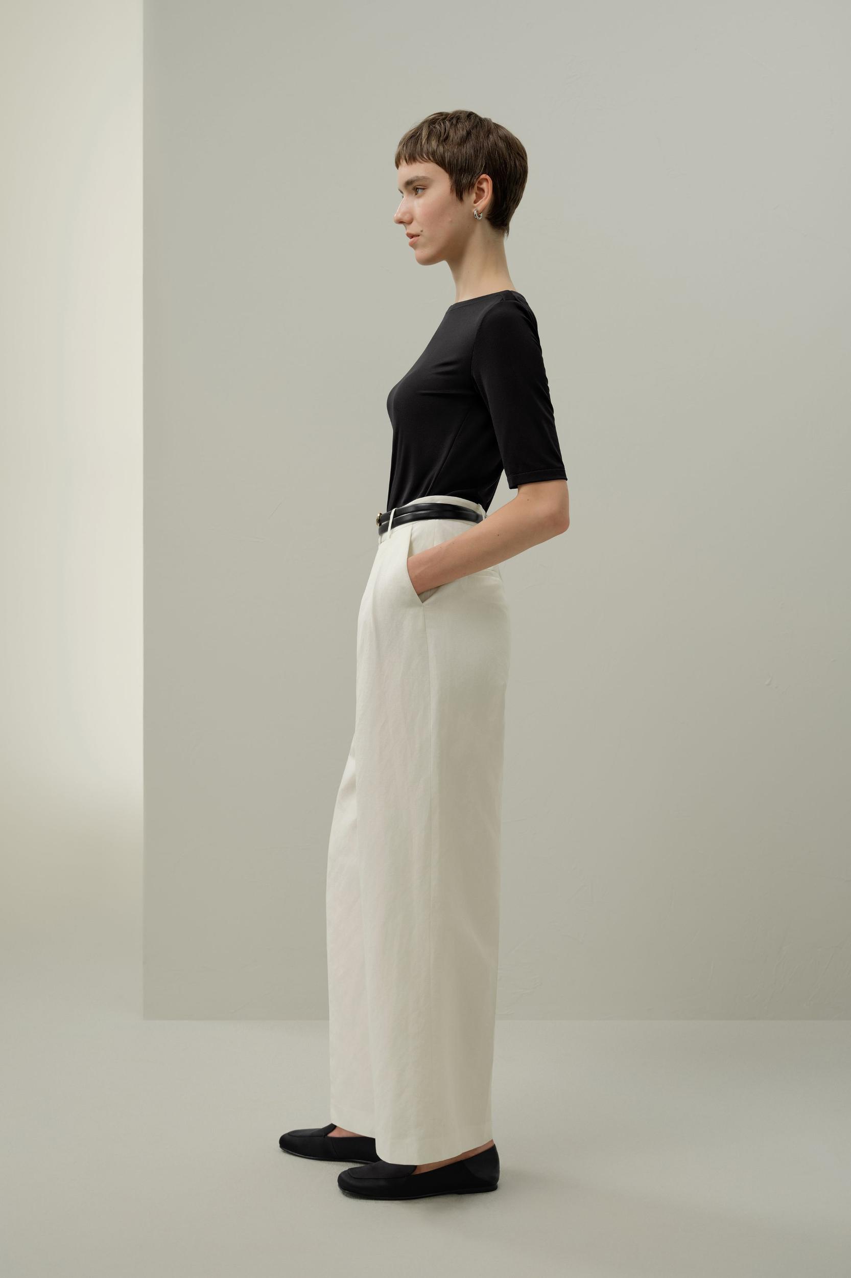 Silk Breeze Jersey Stretch Boatneck Top Product Image