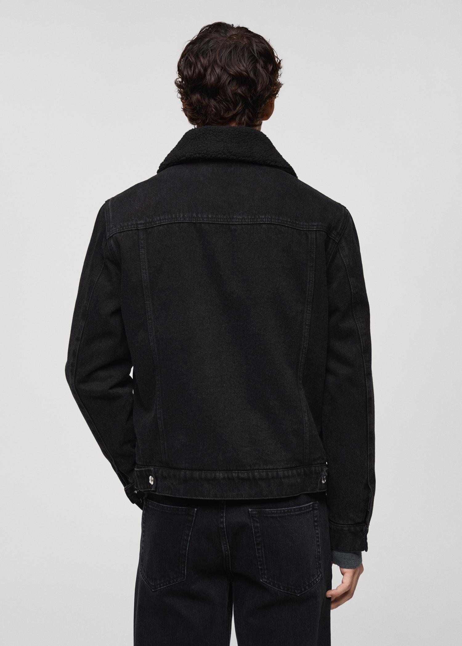 Denim jacket with fleece lining - Men | MANGO USA Product Image