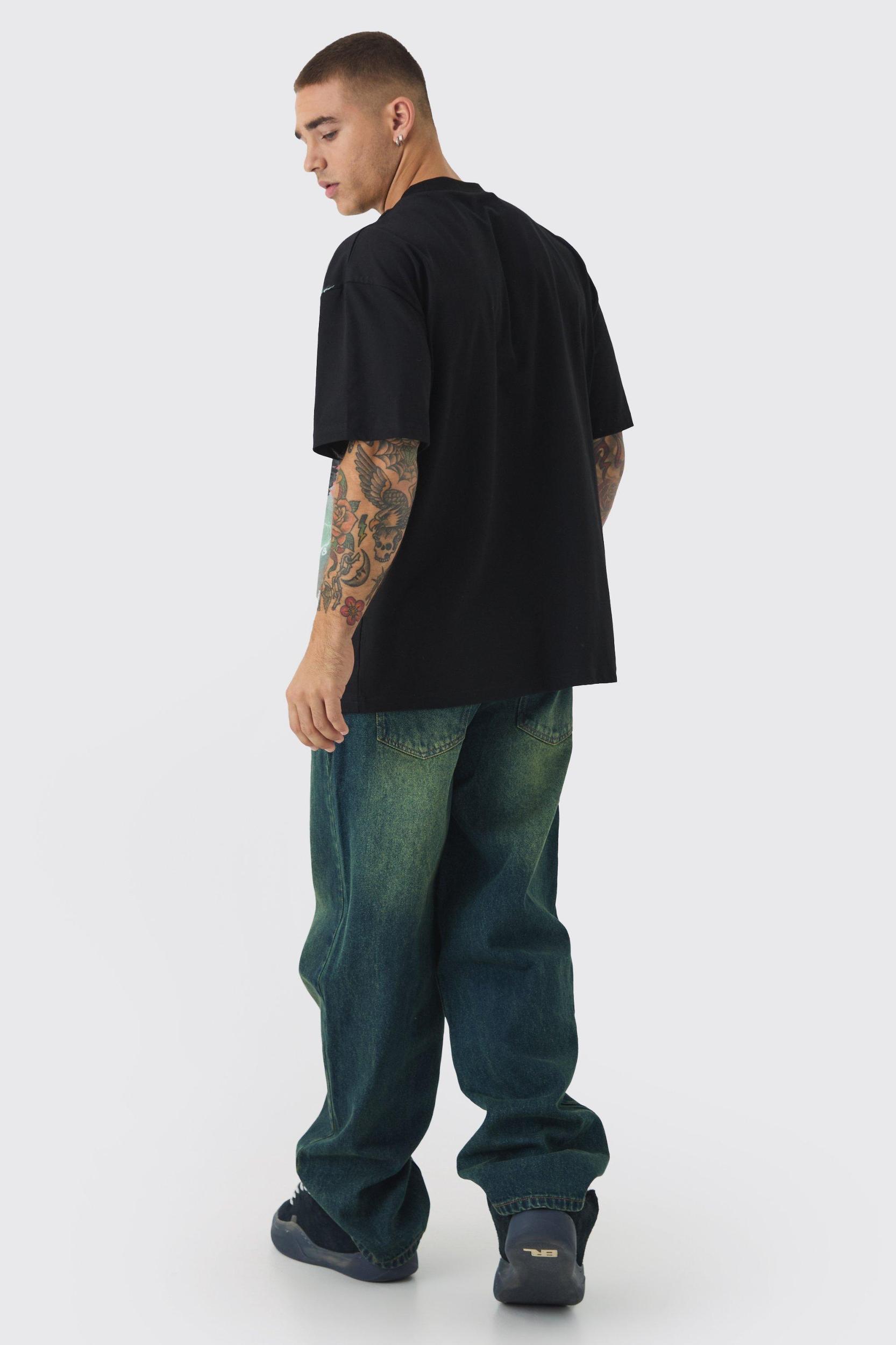 Relaxed Fit Green Tinted Jeans | boohooMAN USA Product Image
