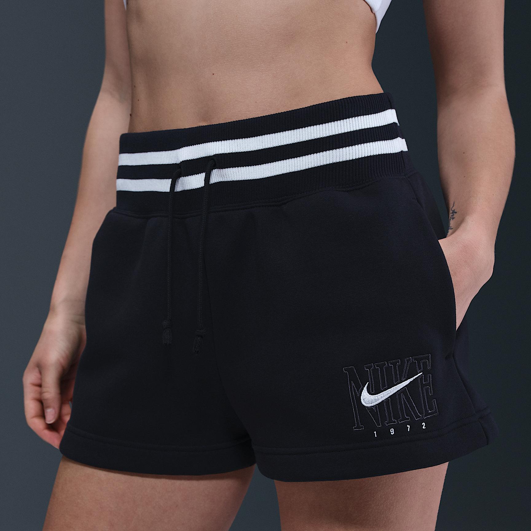 Womens Nike Sportswear Phoenix Fleece High-Waisted Loose Graphic Shorts | HJ1288-010 Product Image