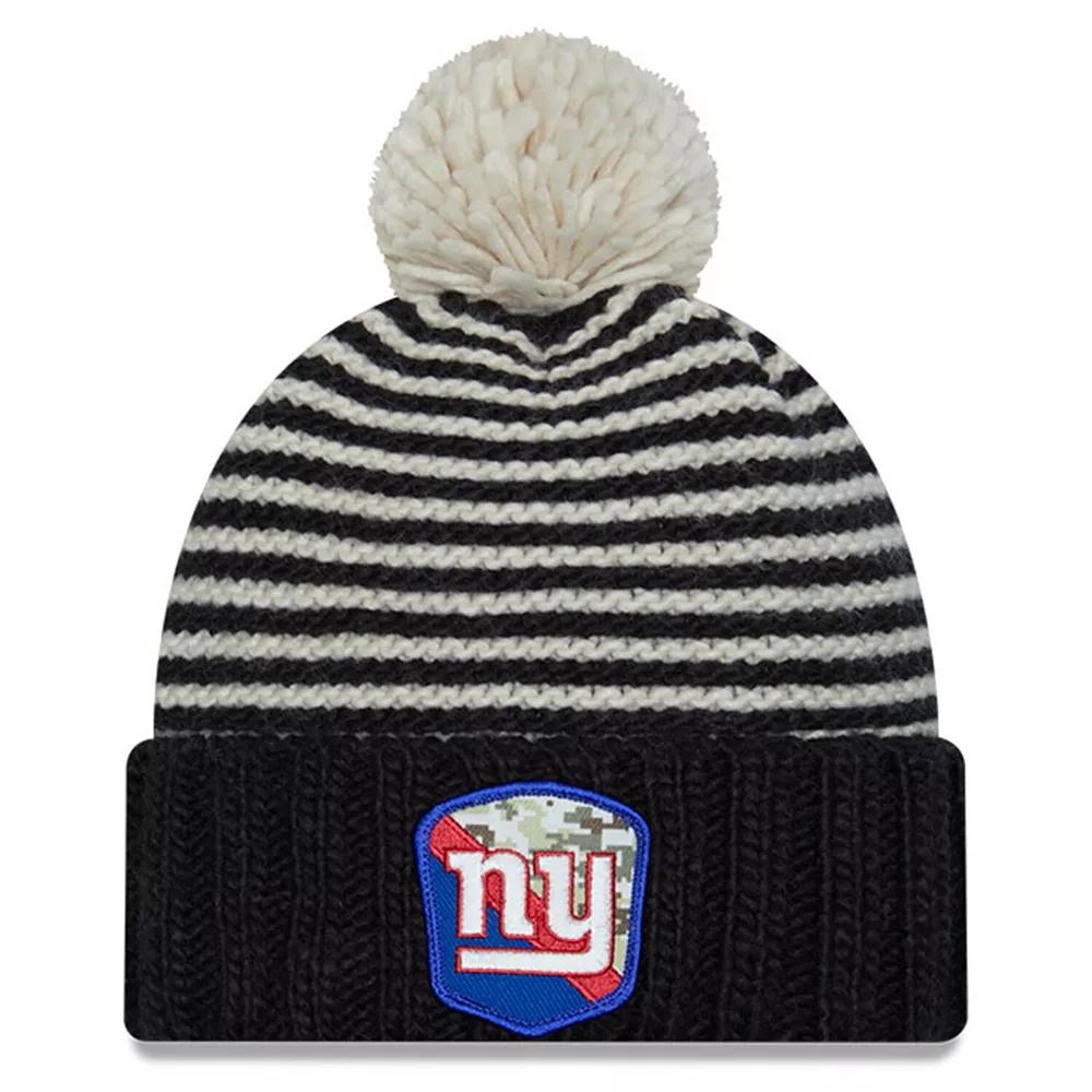 Women's New Era  Black New York Giants 2023 Salute To Service Cuffed Pom Knit Hat Product Image
