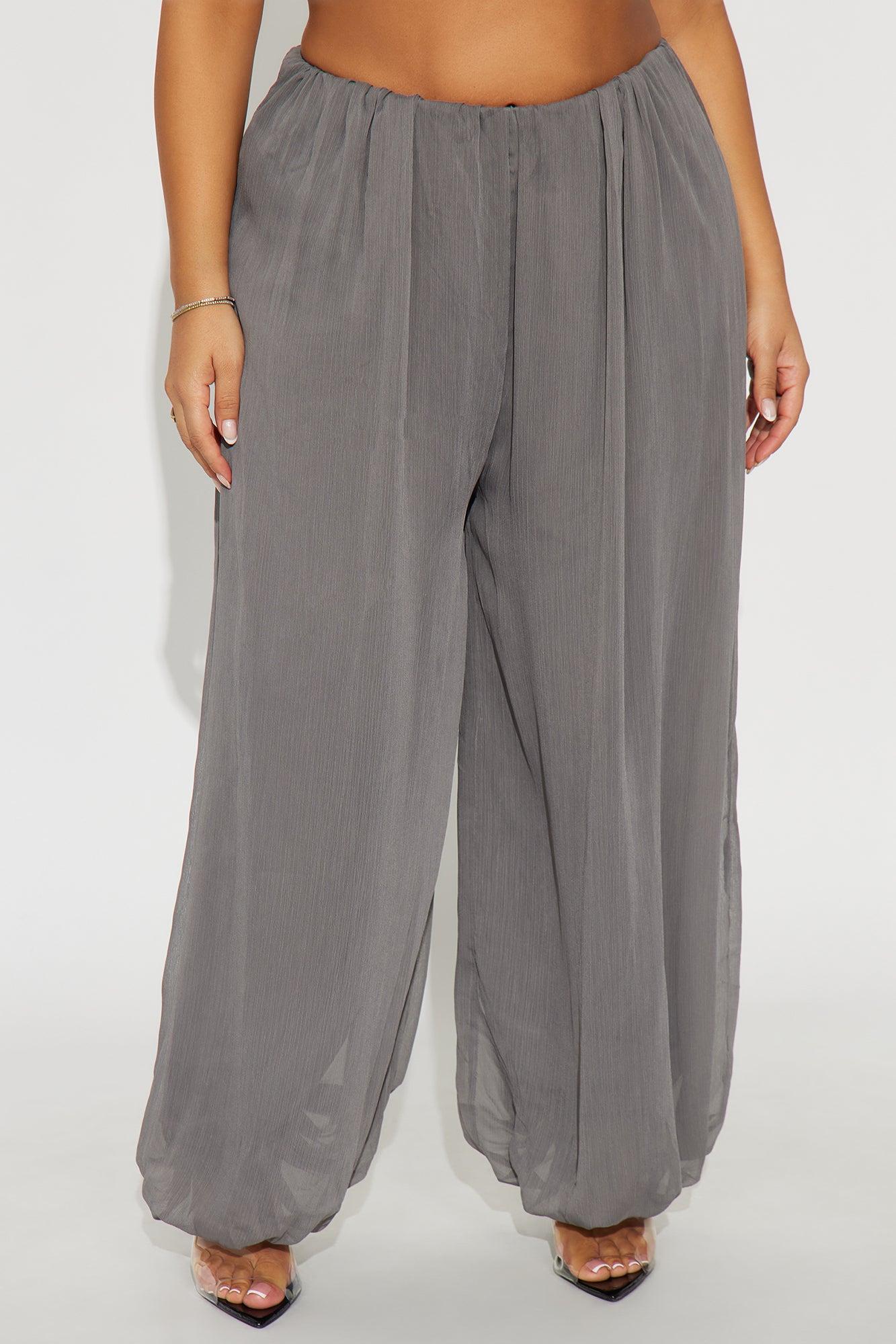 Stella Chiffon Balloon Pants 29″ - Grey Female Product Image