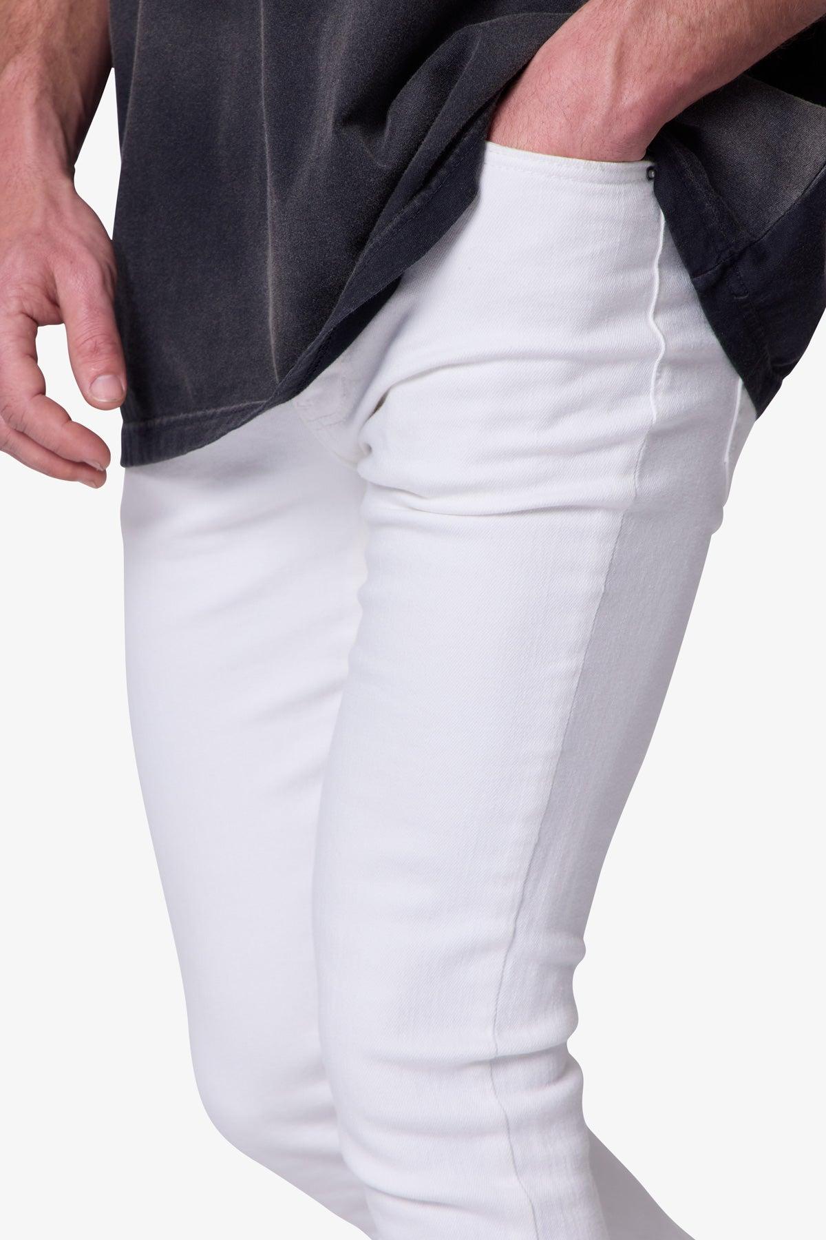 X514 Skinny Stacked Denim - White Product Image