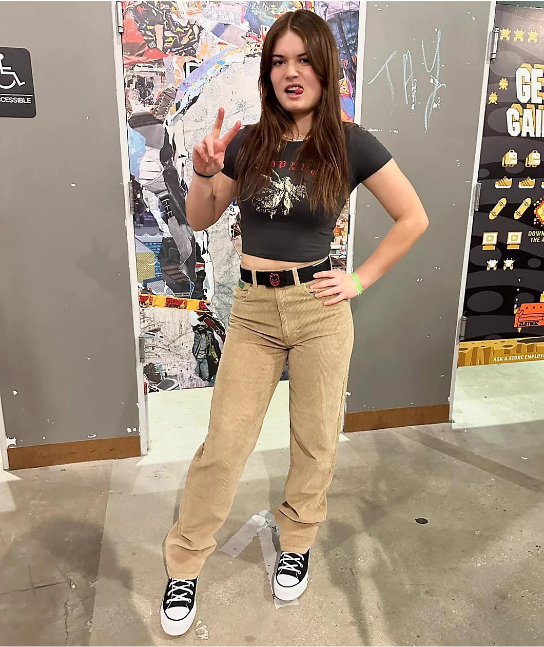 Empyre Tori 90s Khaki Corduroy Skate Pants Product Image