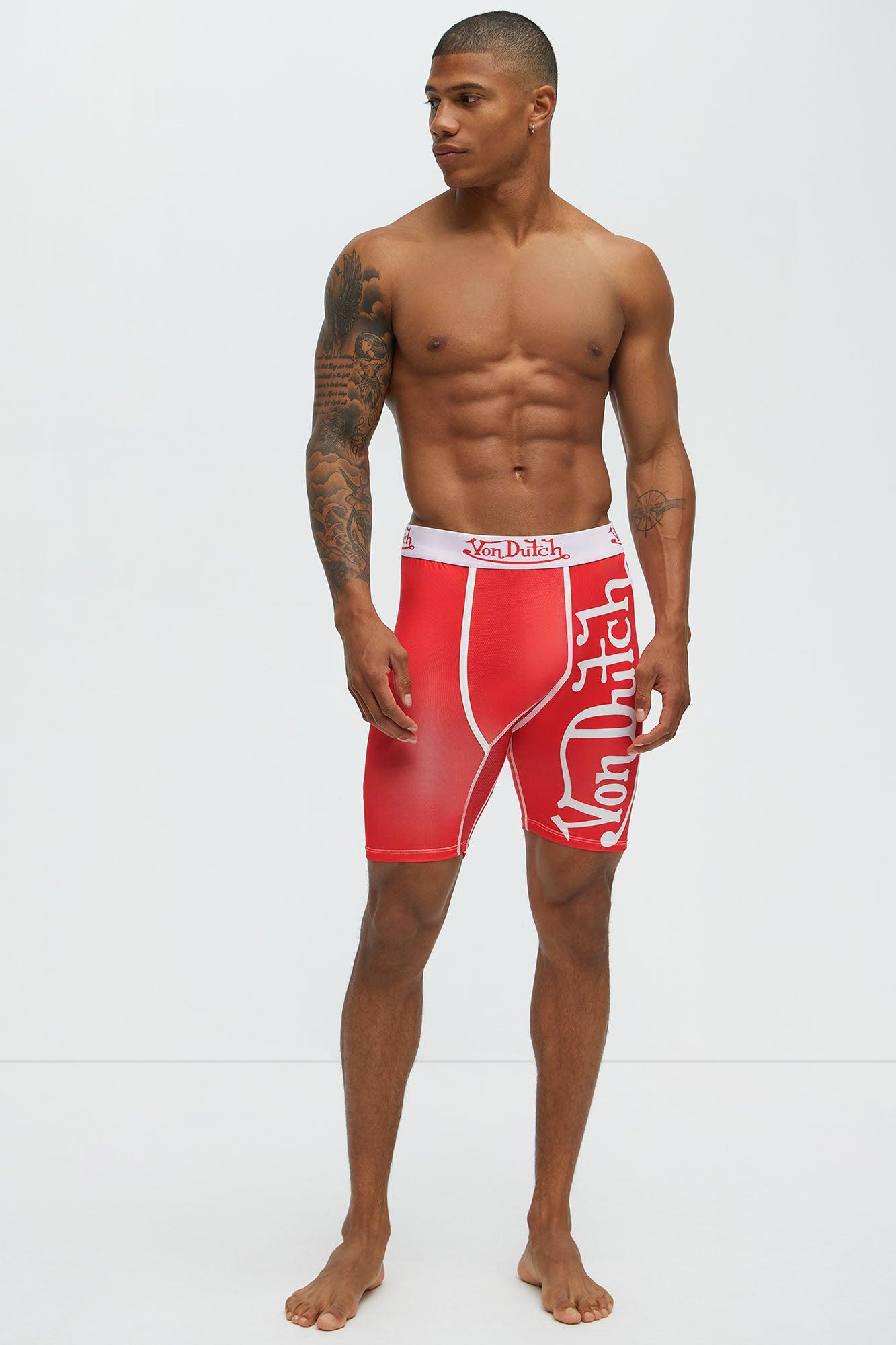 Von Dutch Vertical Logo Boxer Brief - Red/combo Male Product Image