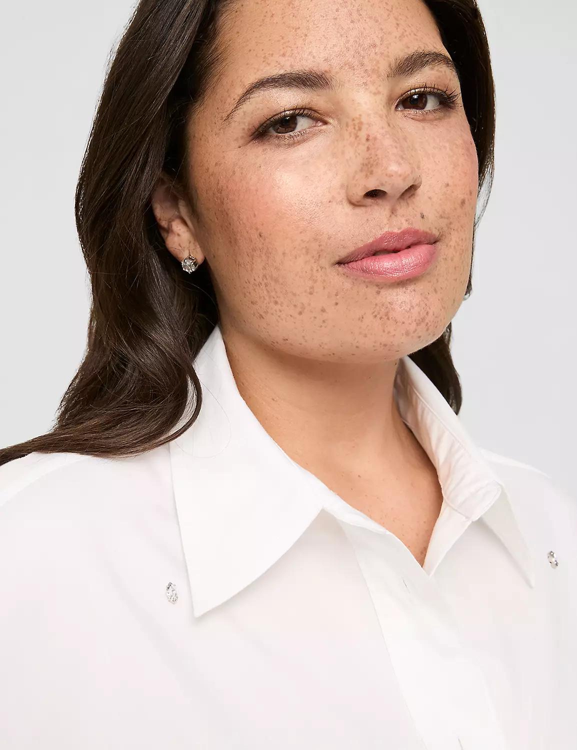 Embellished Relaxed Button-Down Shirt Product Image