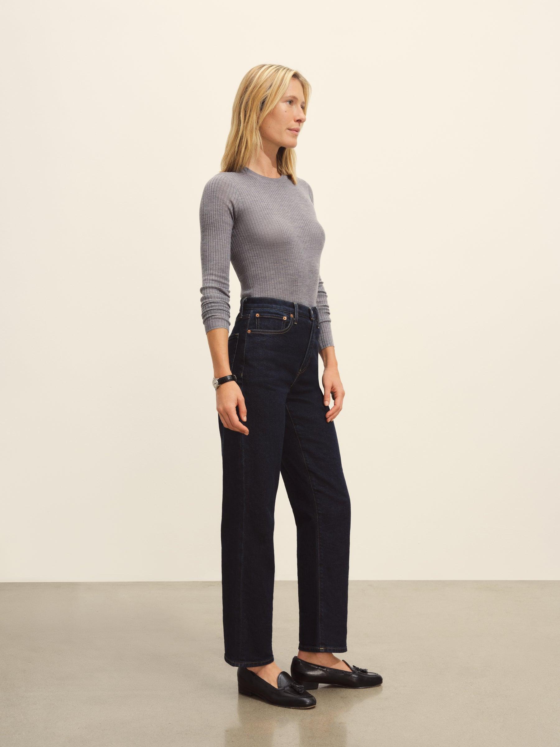 Heather Grey Featherweight Silk Cashmere L/S Crew Product Image