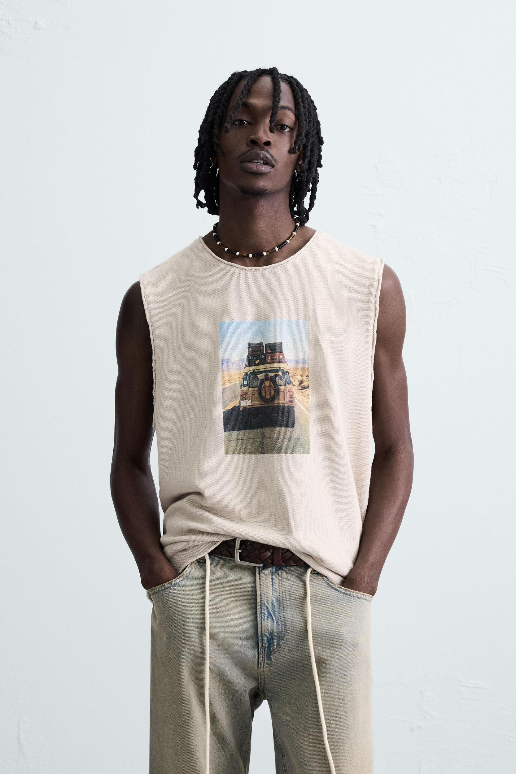 PRINTED KNIT TANK TOP Product Image