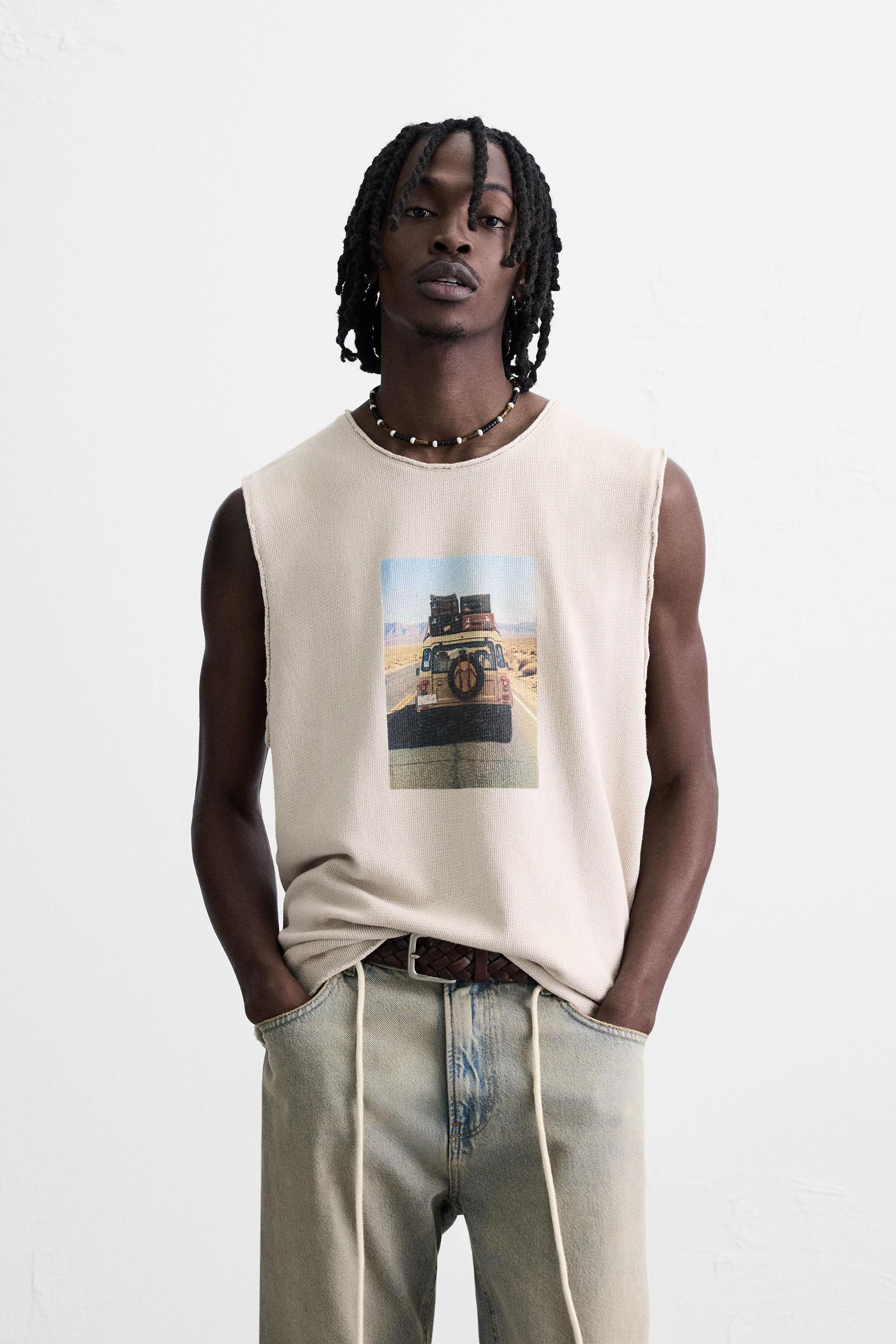 PRINTED KNIT TANK TOP Product Image