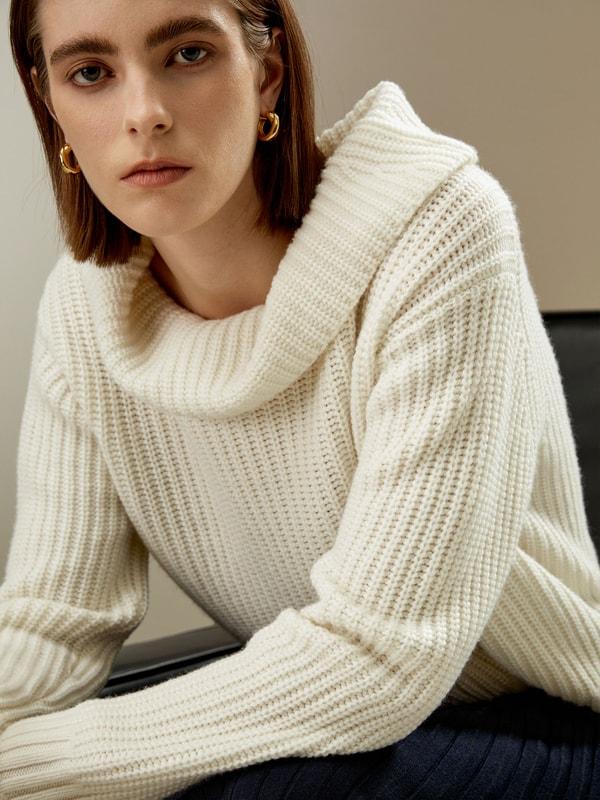 Wide Cowl Neck Sweater Product Image