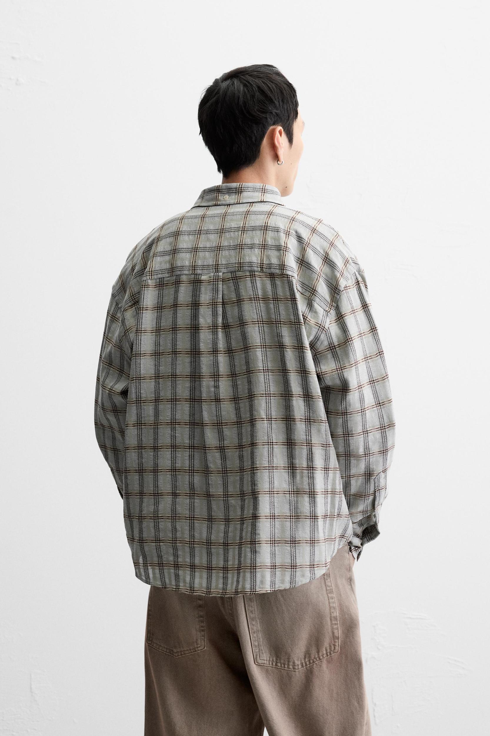 TEXTURED PLAID SHIRT Product Image