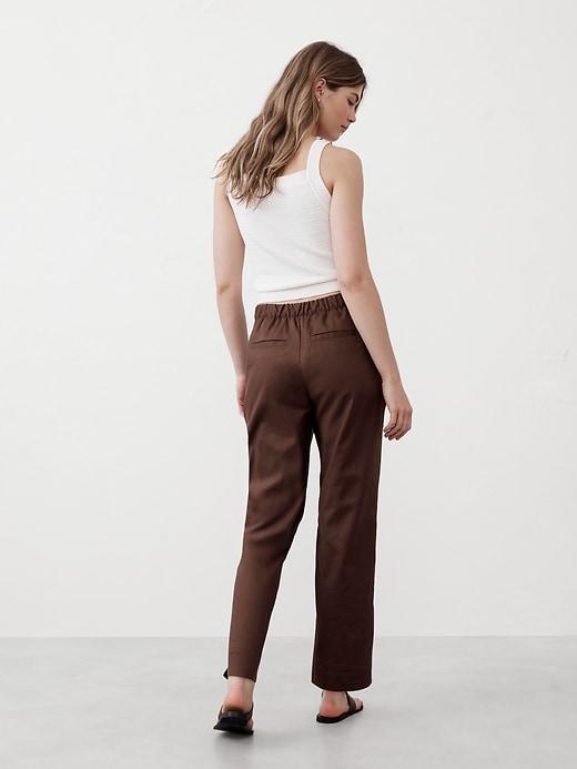 Tapered Linen-Blend Pull-On Pant Product Image