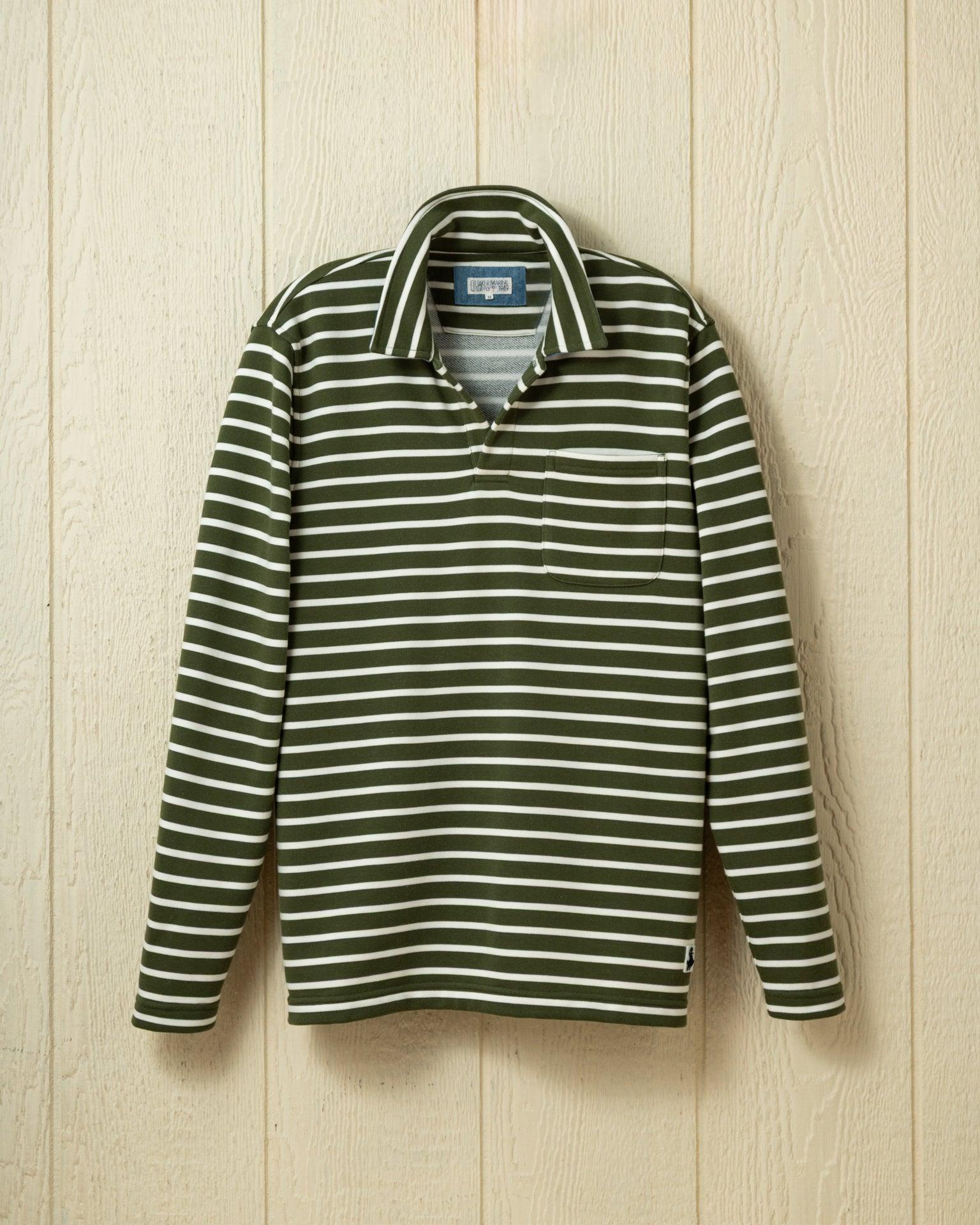 Acadia Polo in Olive/Cream Loopback Terry Product Image