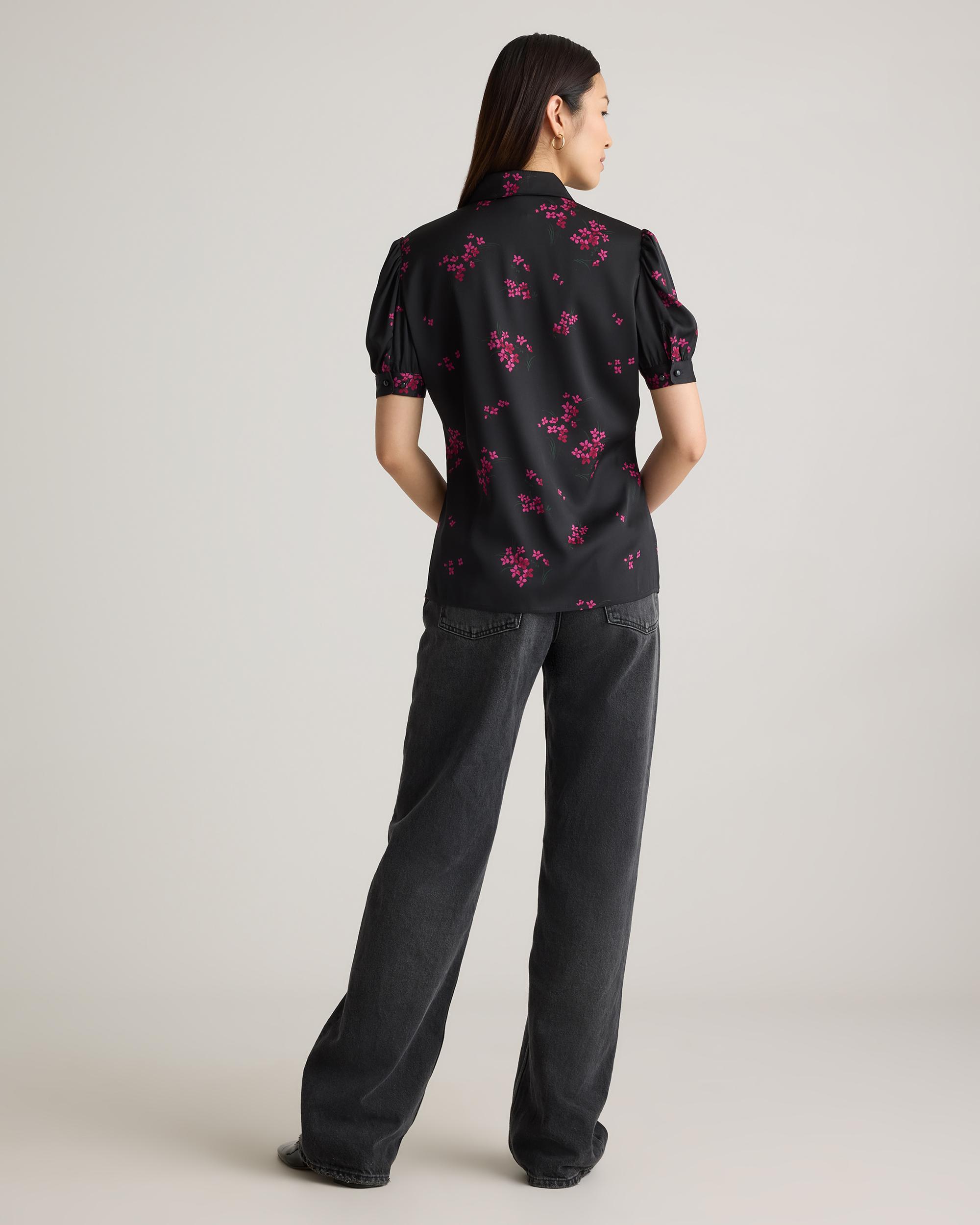 Quince | Women's Washable Stretch Silk Puff Sleeve Blouse Mulberry Silk Product Image