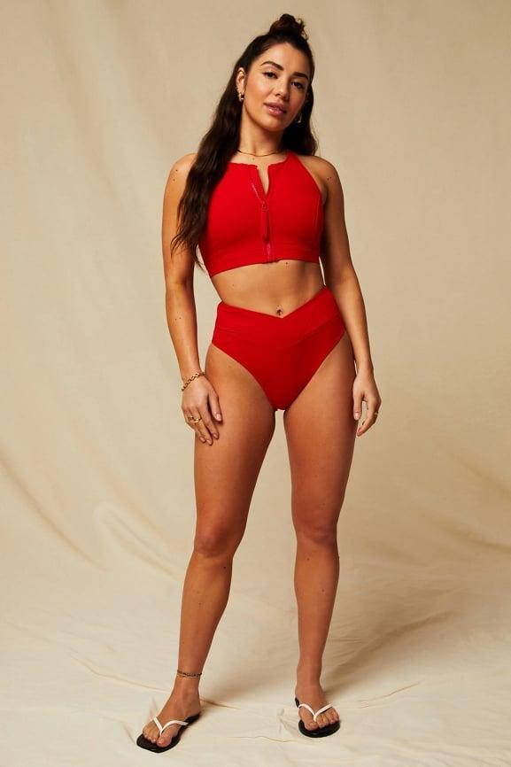 High Tide Zip-Front Swim Top Product Image