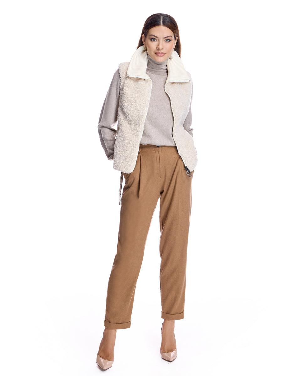 Shearling Lamb Vest with Nylon Back Product Image