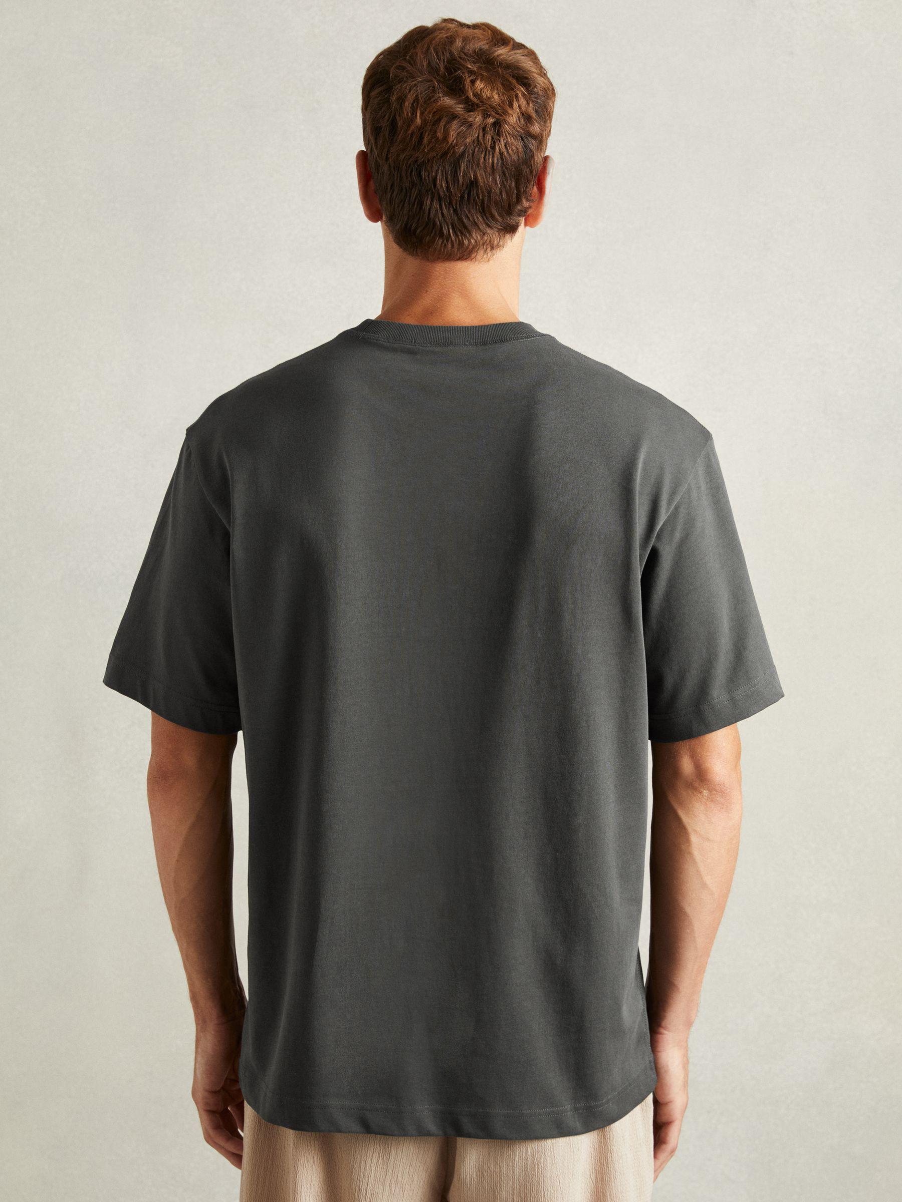 Cotton Garment-Dyed Oversized T-Shirt in Washed Black Product Image