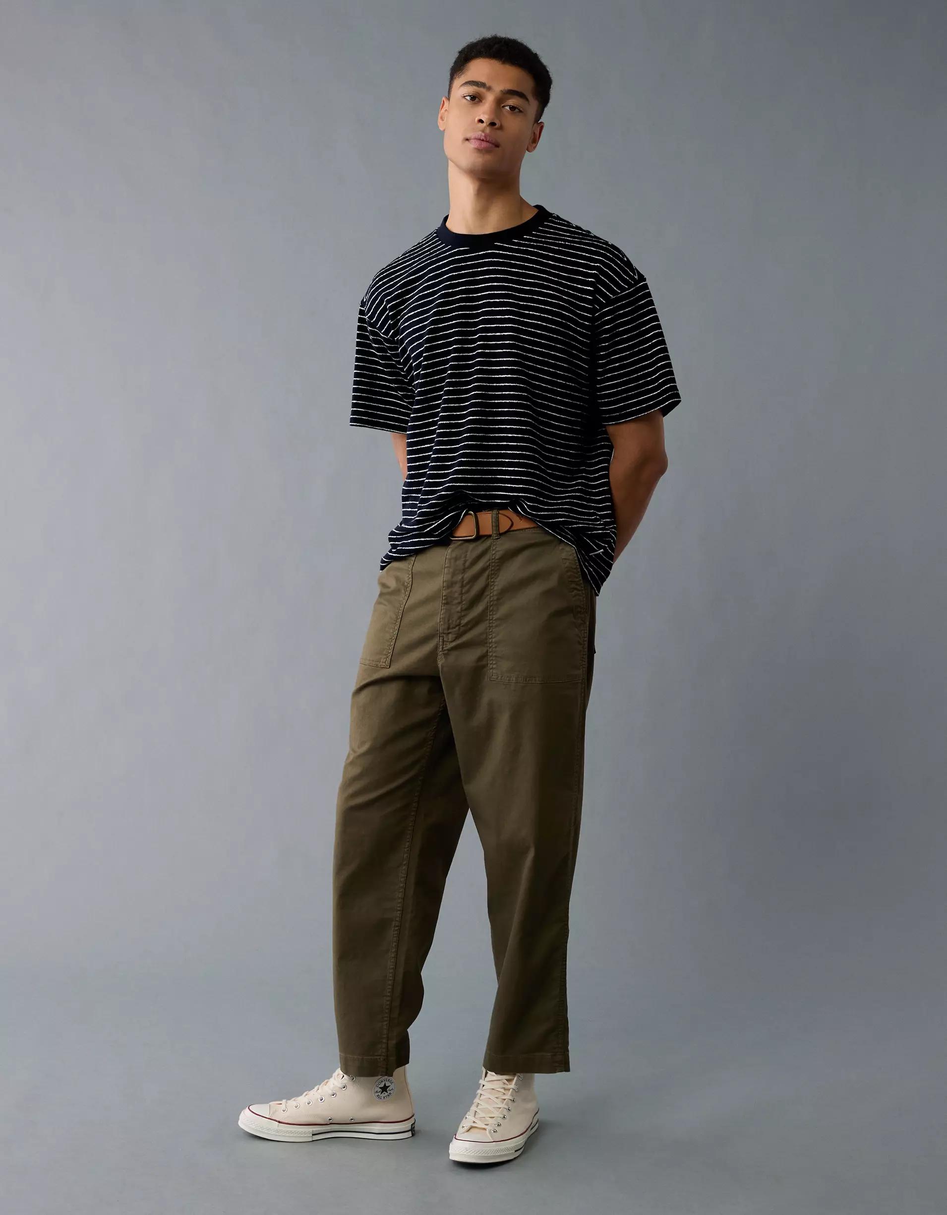 AE Boxy Textured Striped T-Shirt Product Image