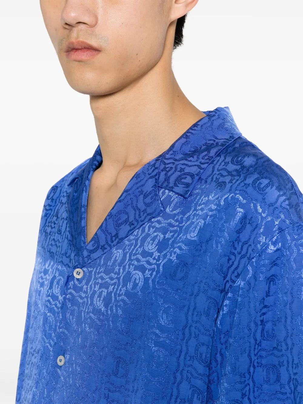 logo-jacquard bowling shirt Product Image