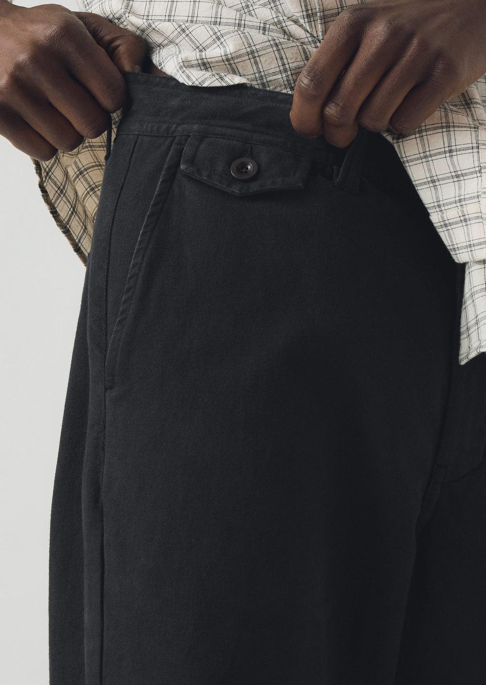 Norv Garment Dyed Tapered Trousers | Charcoal Product Image