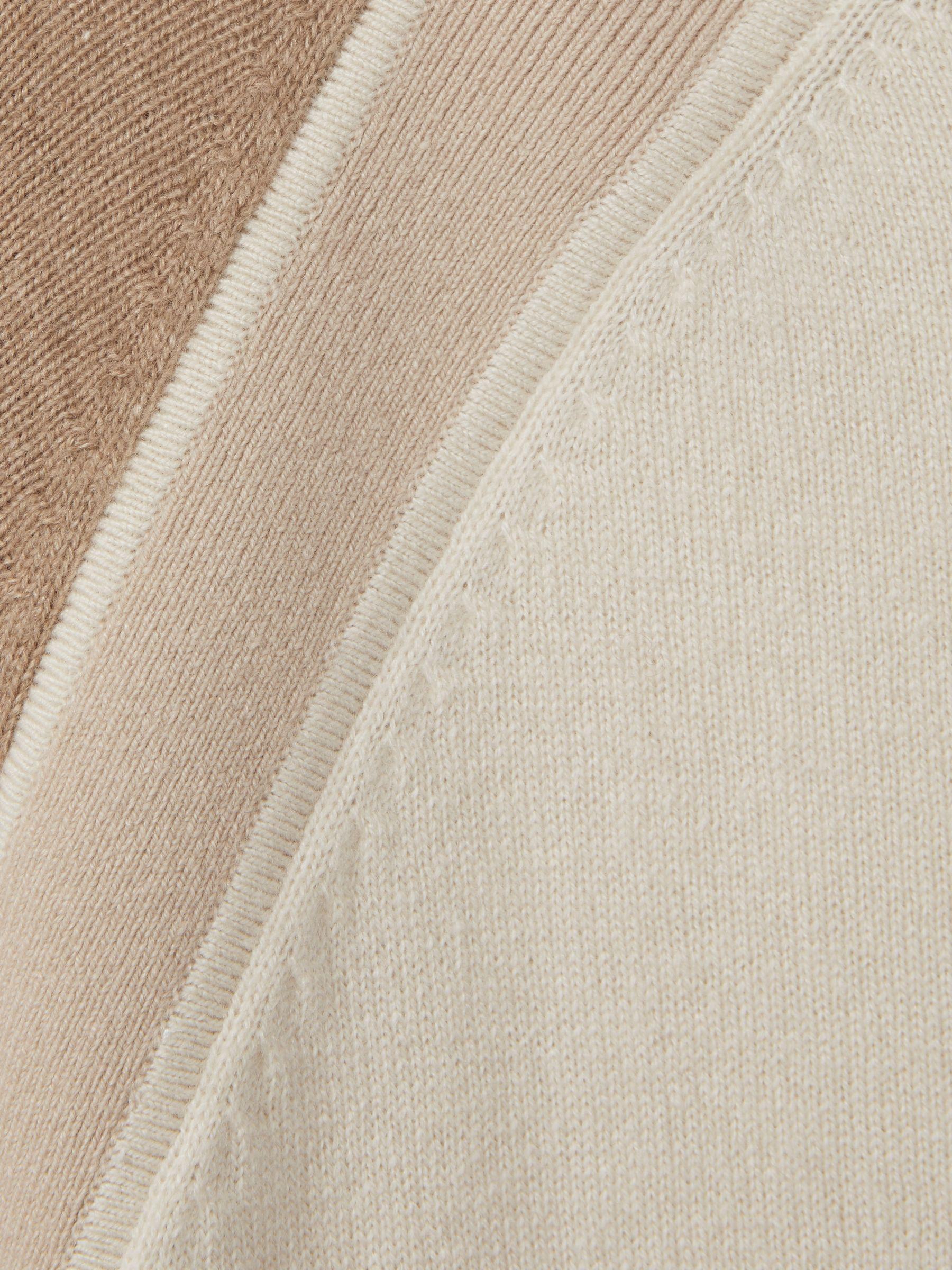 Ula Camel/Ivory Wool Blend Colourblock Hoodie Product Image