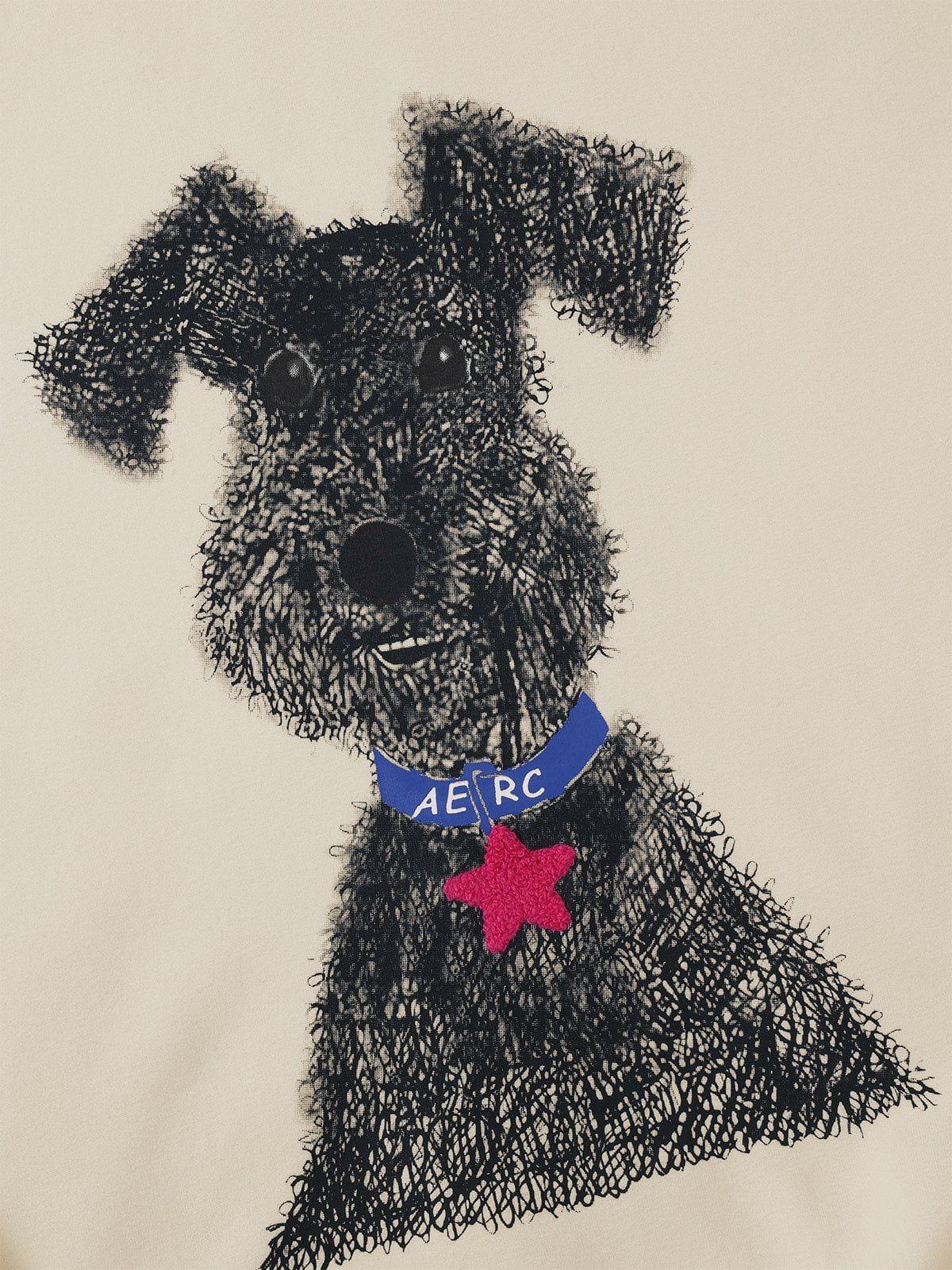 Aelfric Eden Oversized Graffiti Dog Graphic Hoodie Product Image