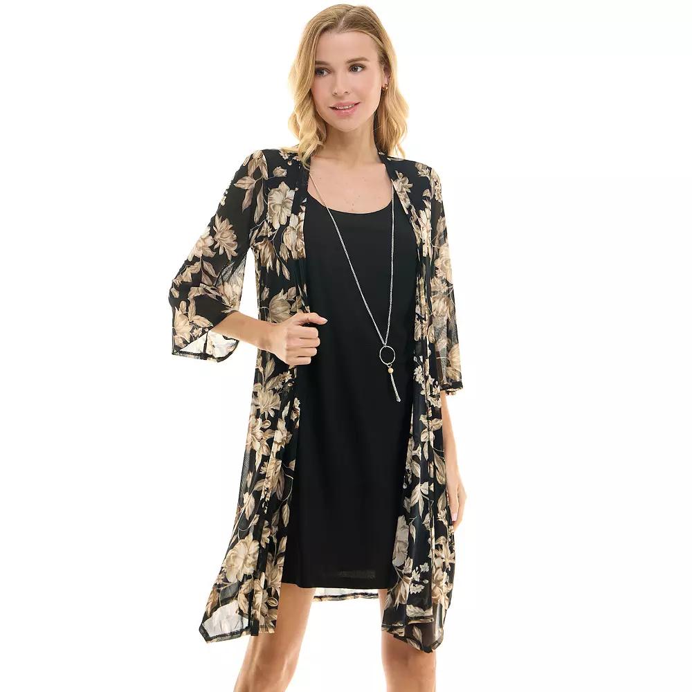 Women's Sara Michelle Jacket Dress with Necklace,  Product Image