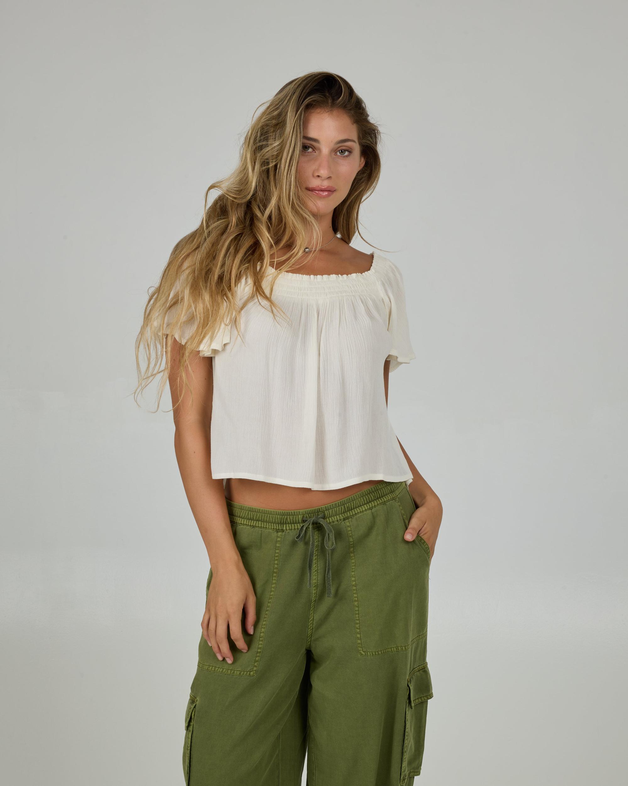 High Tide Short Sleeve Top - Off White Female Product Image
