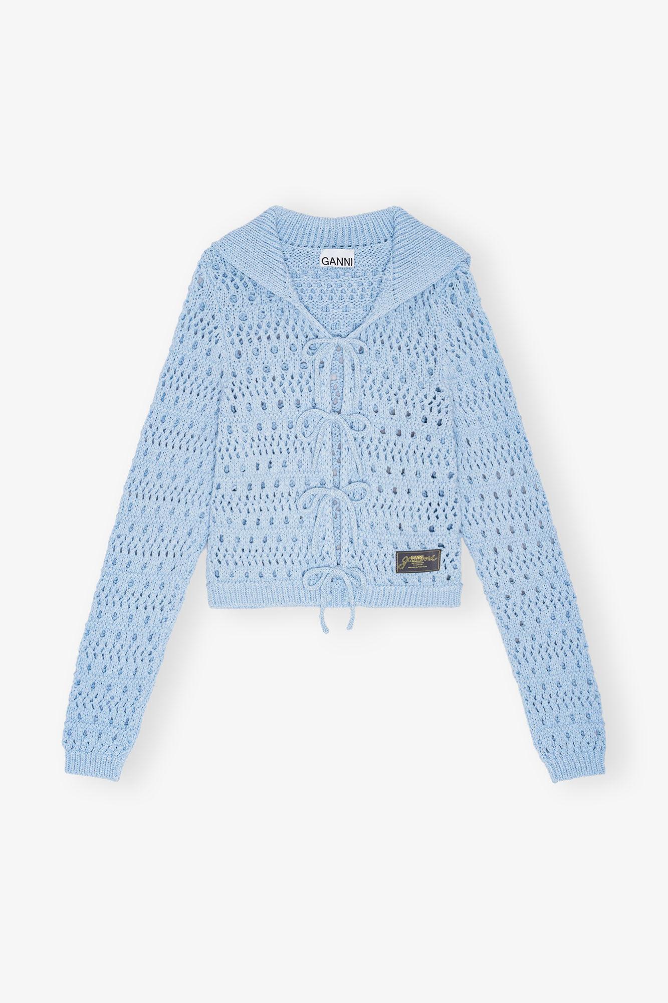 Blue Tie String Cardigan Product Image