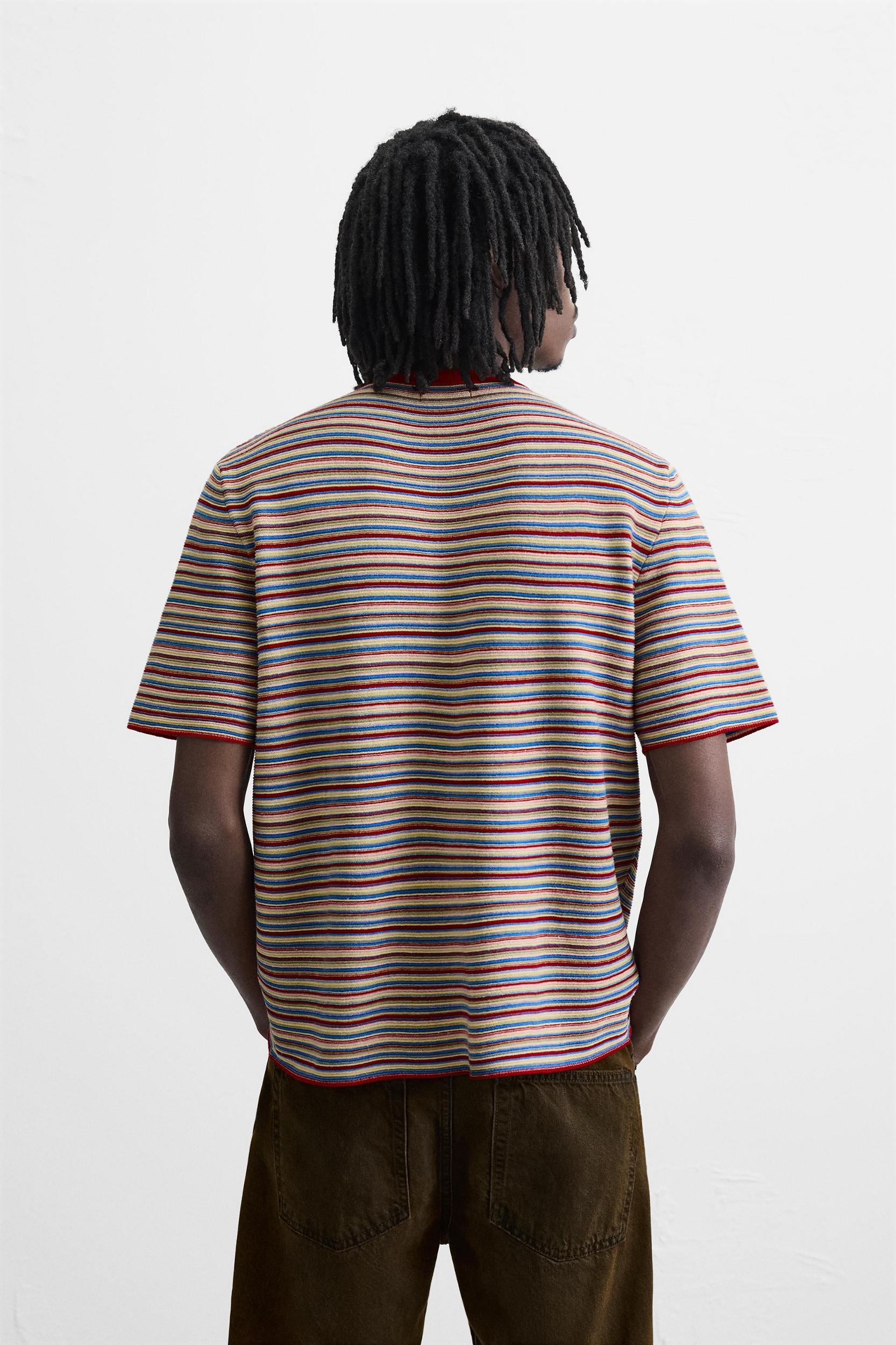 STRIPED KNIT T-SHIRT Product Image