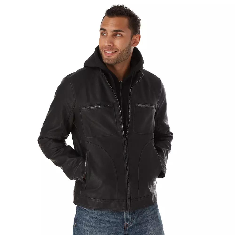 Big & Tall Apt. 9® Faux Leather Moto Style Jacket, Men's,  Product Image