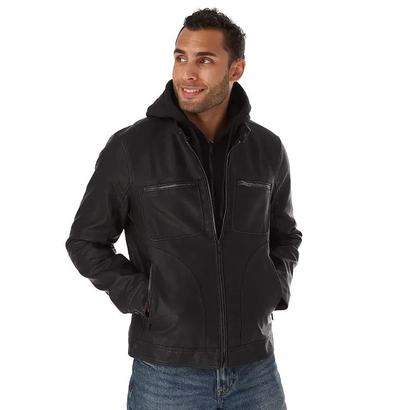 Big & Tall Apt. 9® Faux Leather Moto Style Jacket, Men's,  Product Image