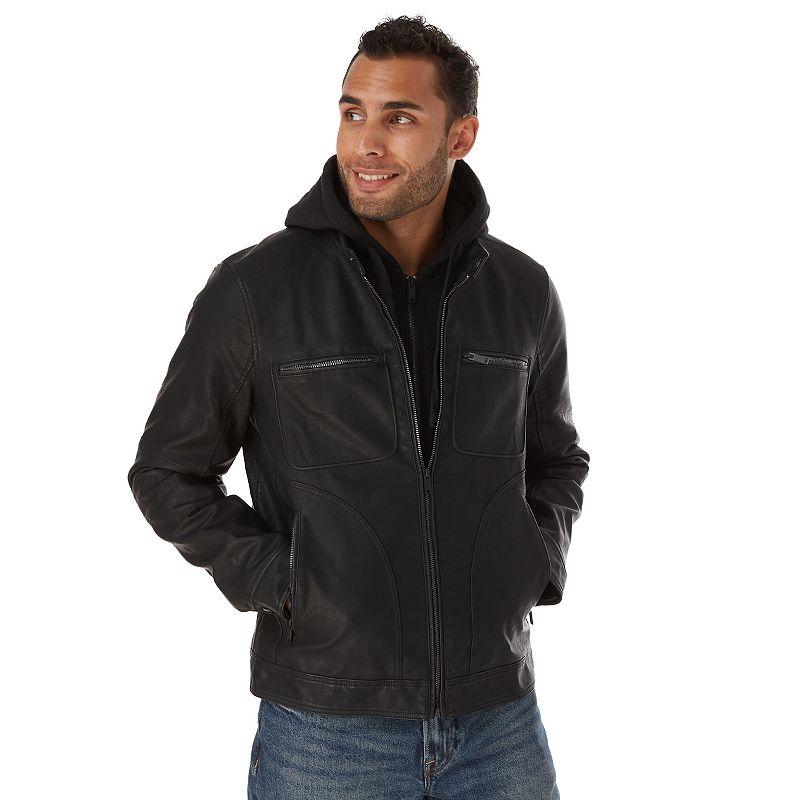 Big & Tall Apt. 9® Faux Leather Moto Style Jacket, Men's,  Product Image