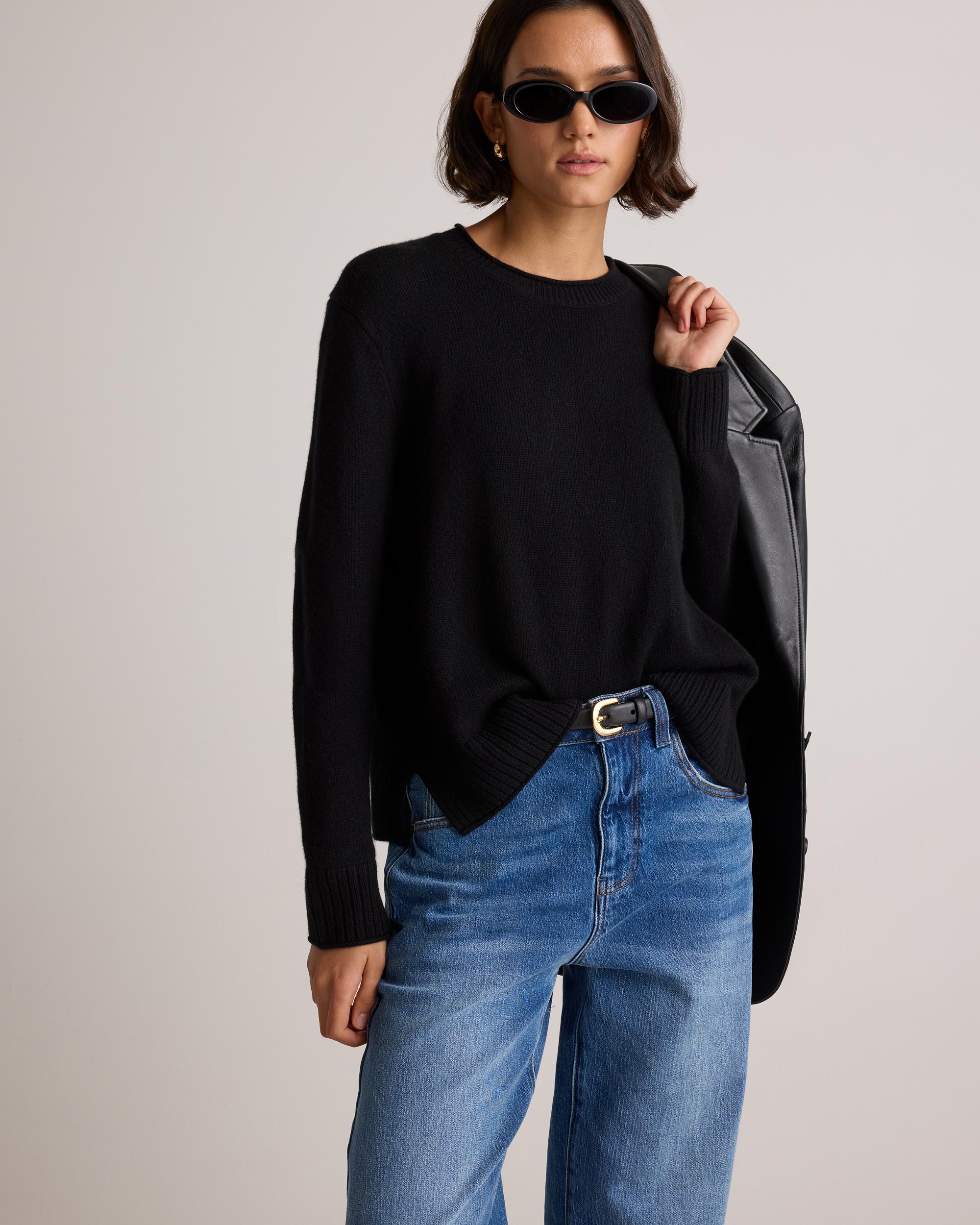 Quince | Women's Mongolian Cashmere Boxy Crewneck Sweater Product Image