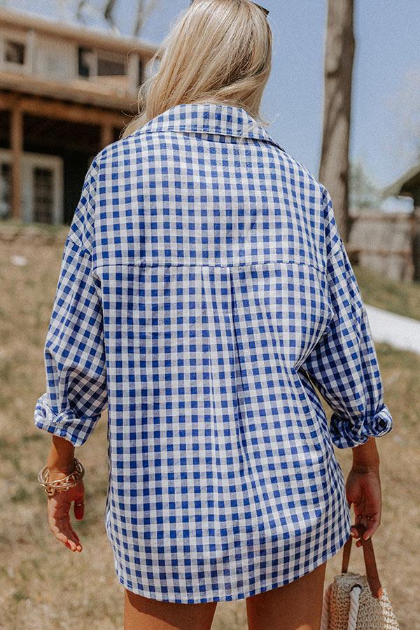 Blue Jean Dream Gingham Button Up Product Image