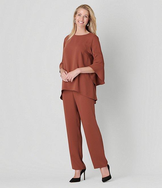 Caroline Rose Matte Crepe Pull-On Straight Leg Pants Product Image