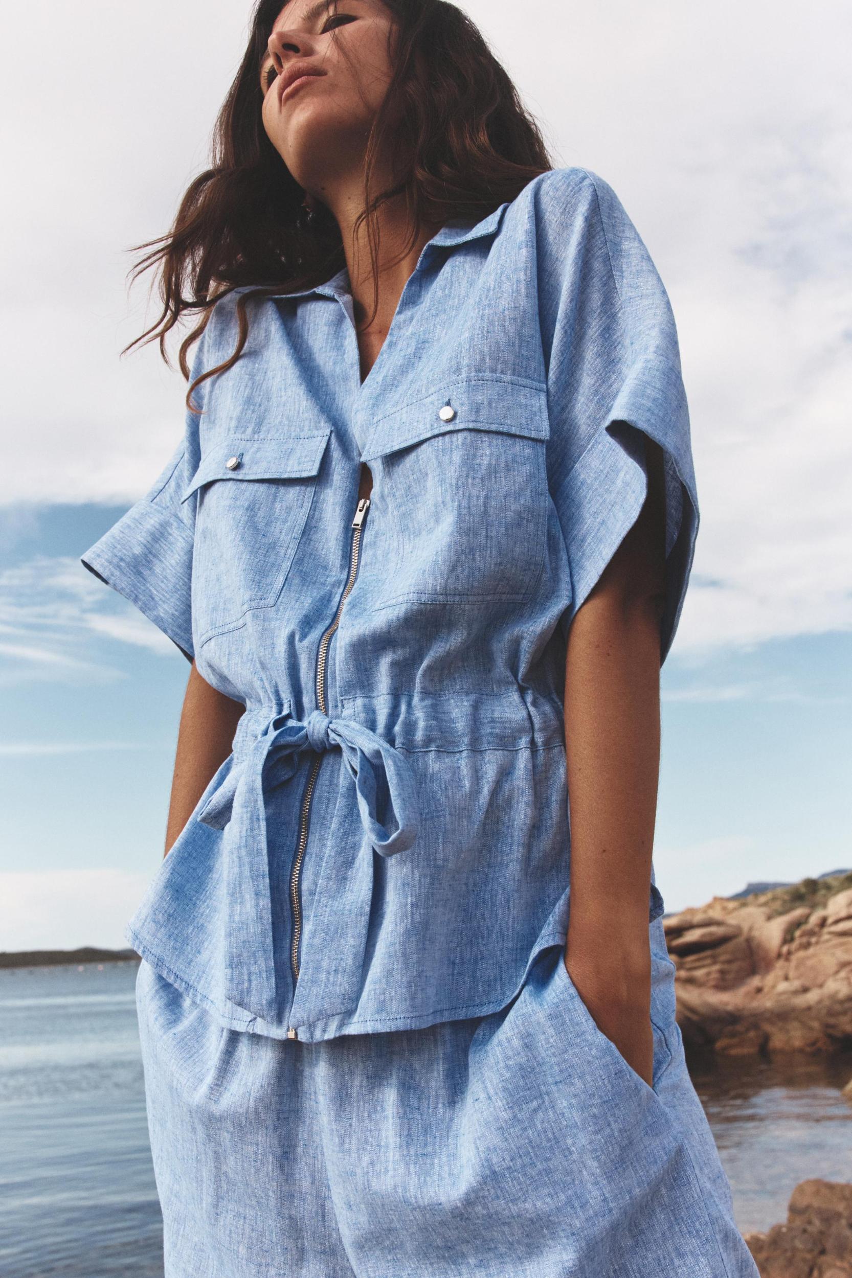 LINEN SAFARI SHIRT Product Image