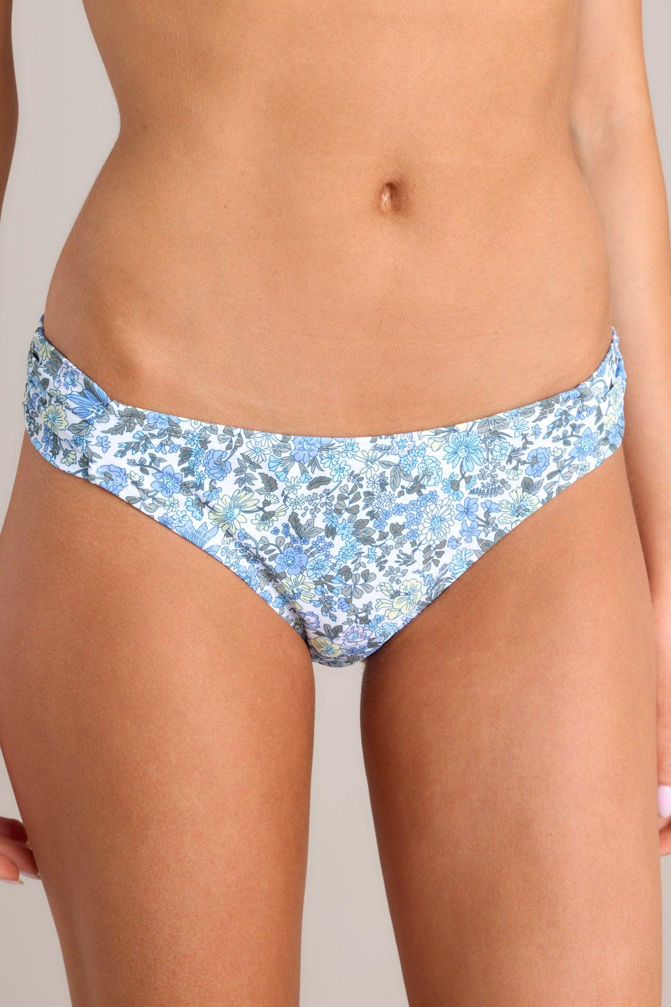 Sunset Silhouette Blue Floral Bikini Bottoms Product Image