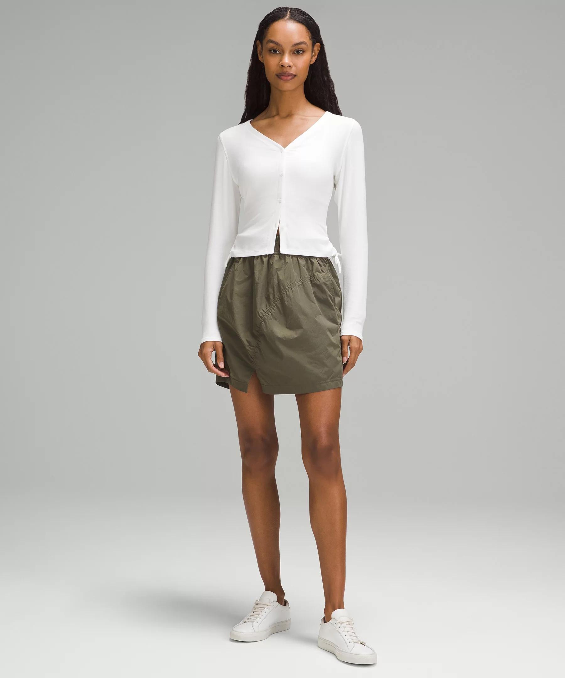 High-Rise Ruched Mini Skirt Product Image