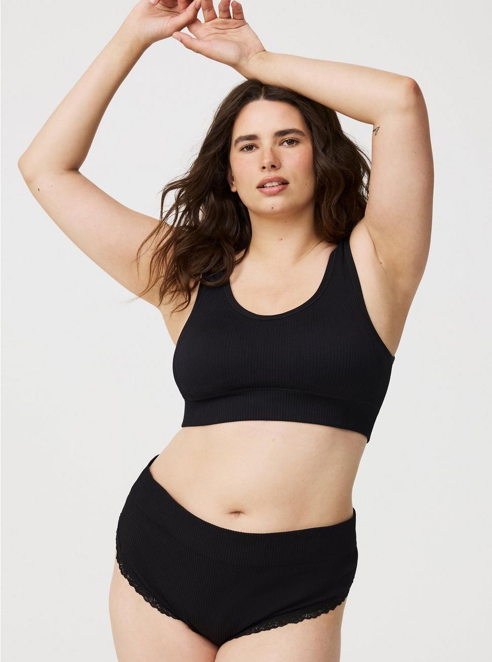 High-Rise Seamless Rib Thong Panty Product Image