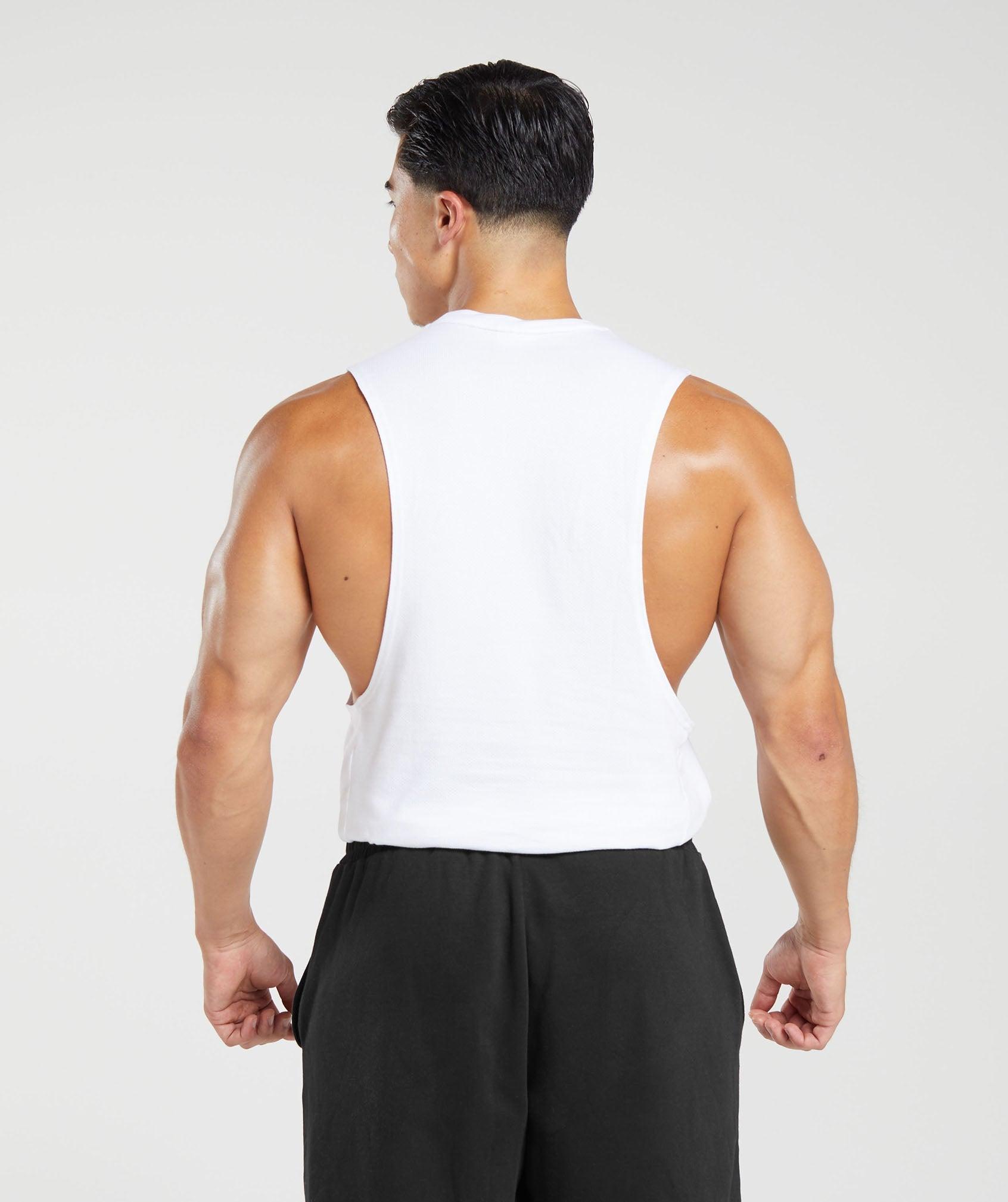 Gymshark React Drop Arm Tank - White Male Product Image