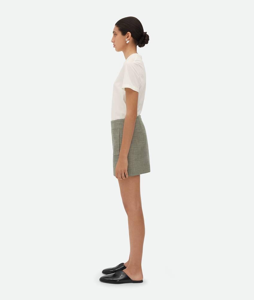 Women's Melange Cotton Skirt  in Green/fennel/white Product Image