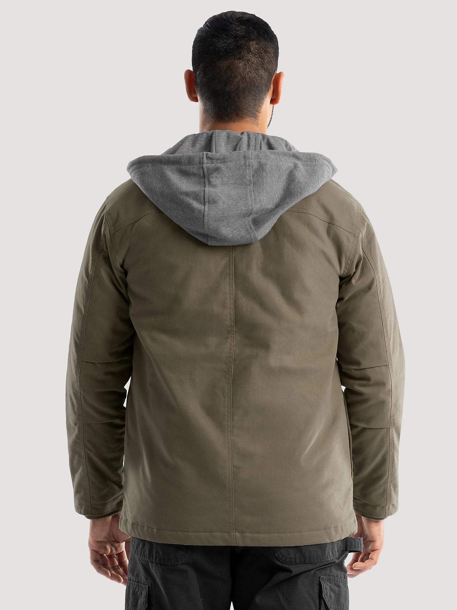 Men's Hooded Workwear Quilted Lined Shirt Jacket in Bungee Cord Product Image