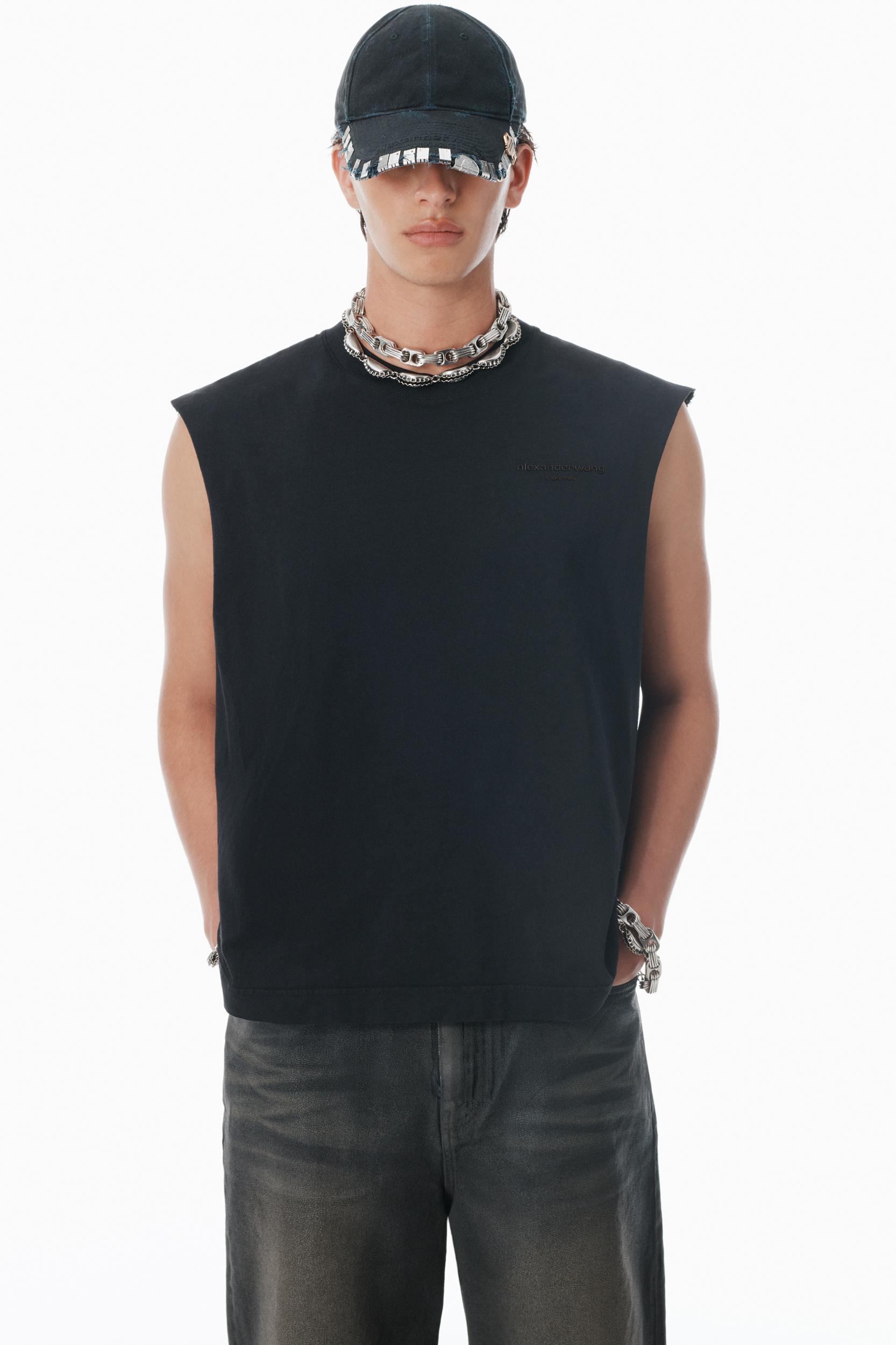 Black Vintage Fade-effect Muscle Tank Product Image