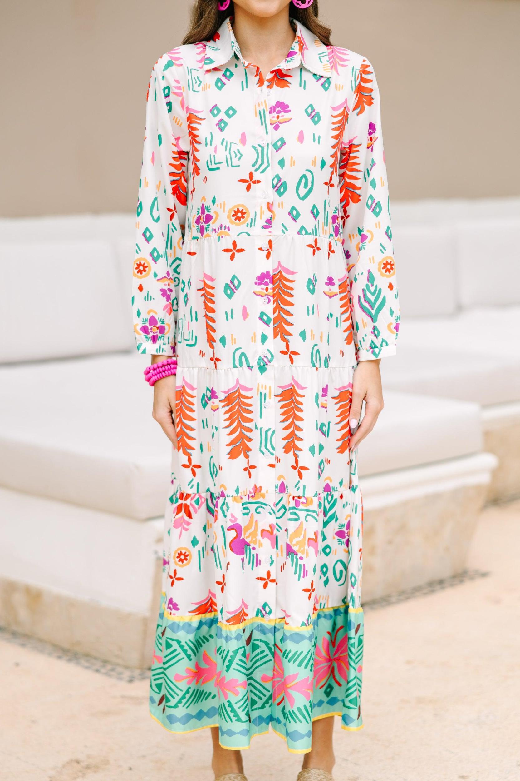 All I Want White Multi Tiered Midi Dress Female Product Image