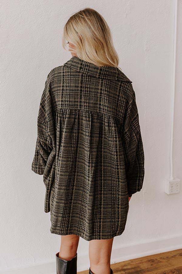 Rustic Vineyard Tweed Linen-Blend Top in Olive Product Image