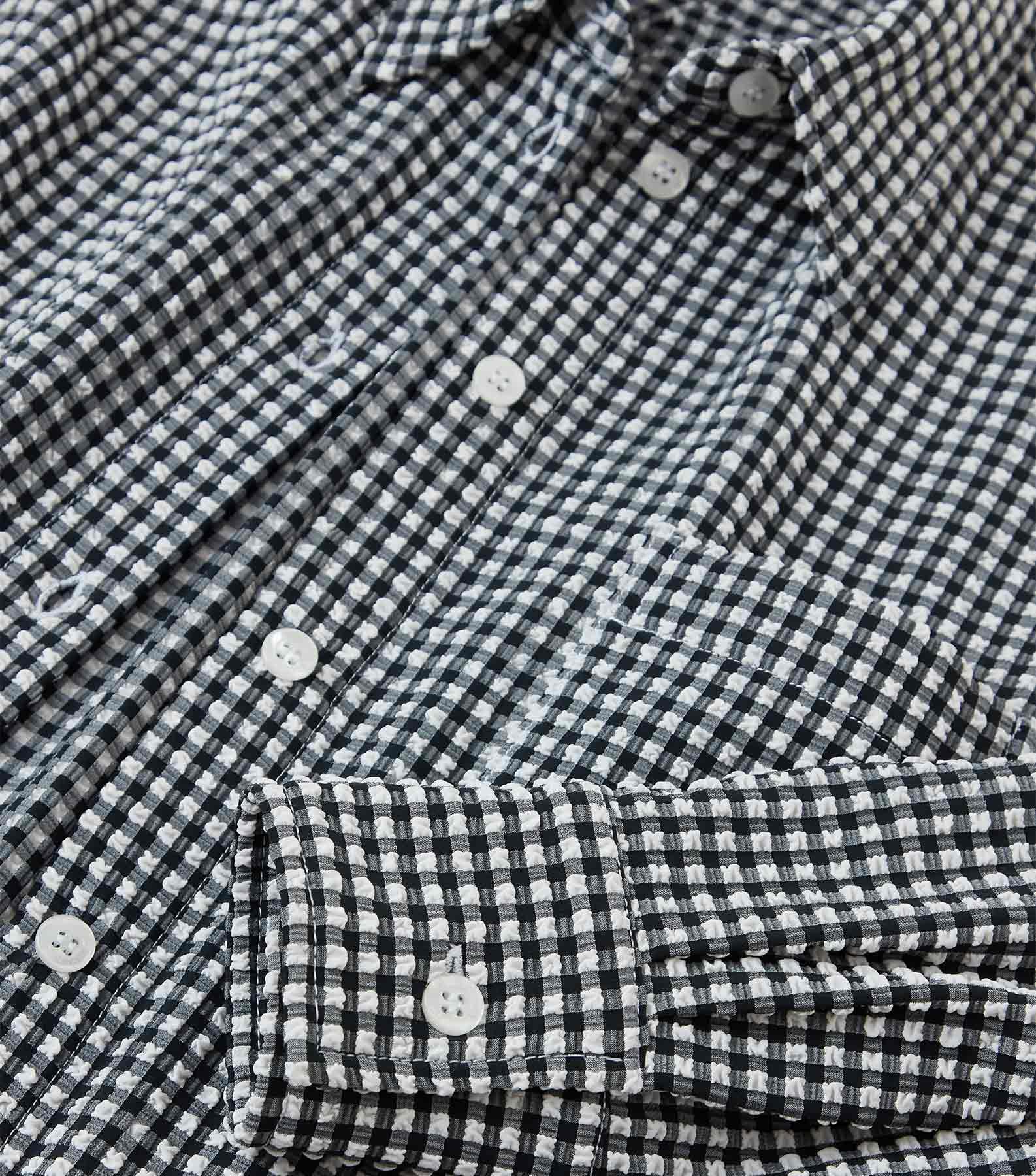 Gingham Seersucker Shirt - Black Gingham Product Image