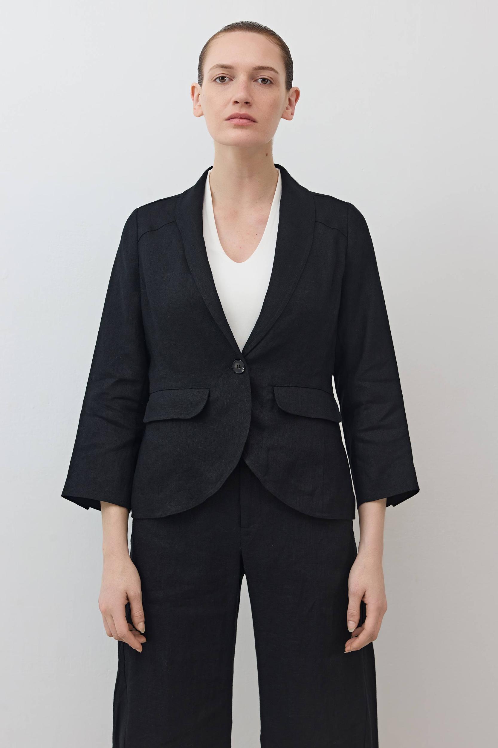 The Cropped Tulip Hem Blazer Product Image