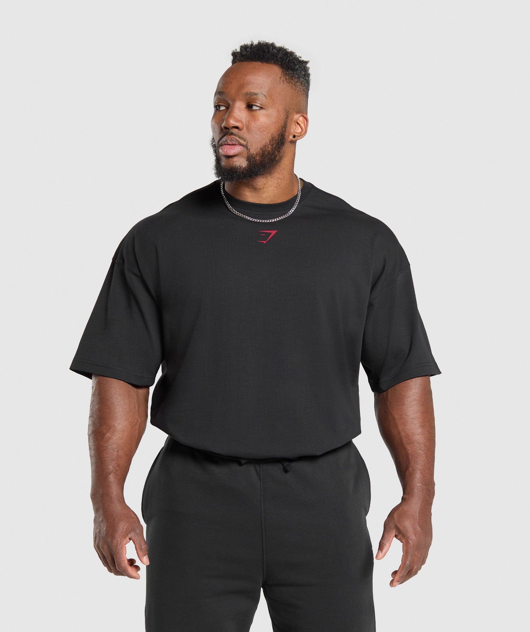 Gymshark Lifting Club T-Shirt - Black/Conditioning Red Male Product Image